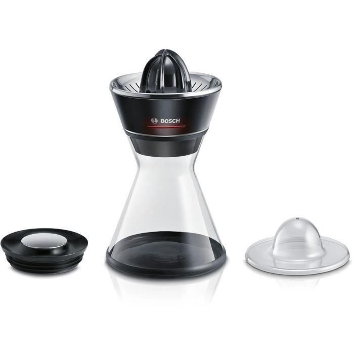 Exprimidor de cítricos - BOSCH - MCP72GPB VitaStyle Citro - Negro / acero inoxidable cepillado - 40 W - LED - Depósito de vidrio de 1 L - cono universal Exprimidor de cítricos - BOSCH - MCP72GPB VitaStyle Citro - Negro / acero inoxidable cepillado - 40 W - LED - Depósito de vidrio de 1 L - cono universal