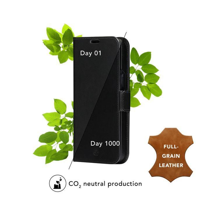 dbramante1928 Funda Cartera 2 en 1 Lynge para iPhone 14 Pro Negra de Piel plena flor Sostenible con Soporte Desmontable 6