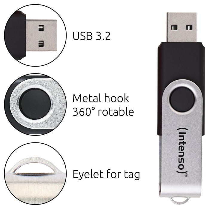 Intenso Memoria USB 64 GB 3.2 Gen 1 Office Line 3543490 - Lápiz USB, Hasta 70 MB/s, Compatible con USB 3.0/3.1/3.2