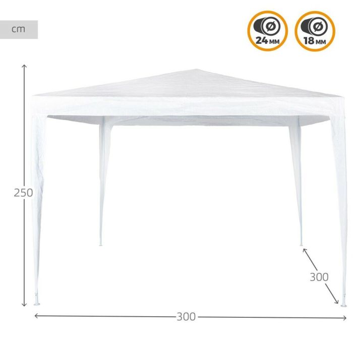 Cenador Aktive 300 x 250 x 300 cm Blanco Plástico 1 Cenador Aktive 300 x 250 x 300 cm Blanco Plástico 1