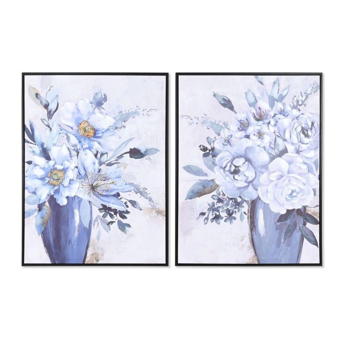 Cuadro Tradicional DKD Home Decor Azul Blanco 3.5 x 80 x 60 cm (2 Unidades)