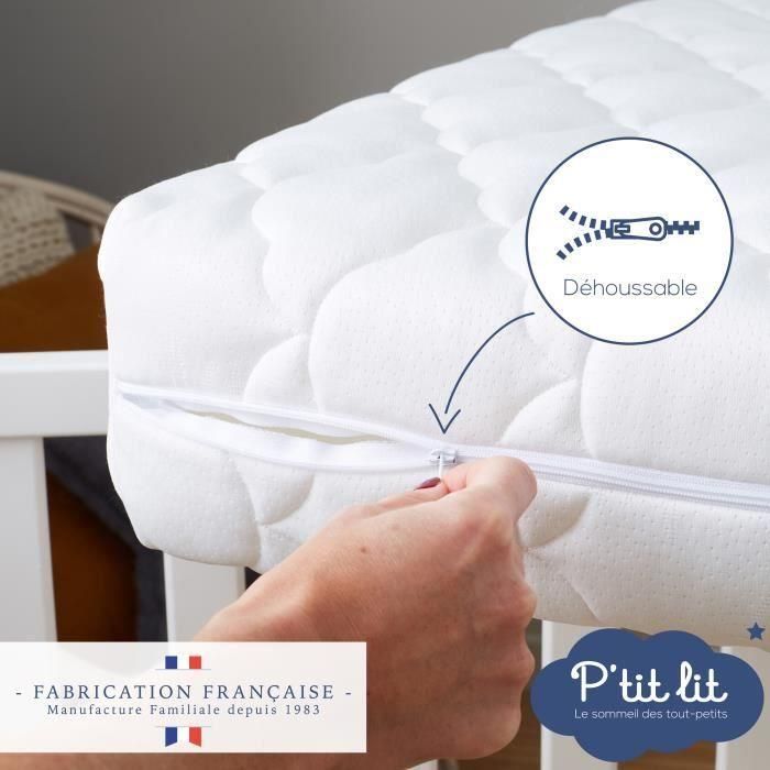 Colchón para bebé de Bambú - 70x140x10 cm - Viscosa suave - Desenfundable - Sin tratamiento químico 3 Colchón para bebé de Bambú - 70x140x10 cm - Viscosa suave - Desenfundable - Sin tratamiento químico 3