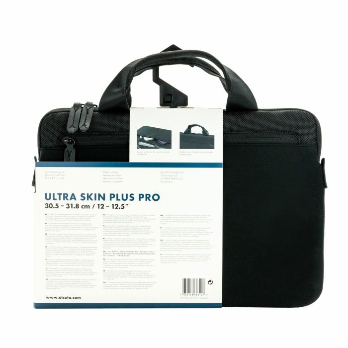 DICOTA Maletín Ultra Skin Plus PRO para portátil 12-12.5" (30.5-31.8cm) Negro, Cuero, Neopreno, Nylon, Asa de transporte 8 DICOTA Maletín Ultra Skin Plus PRO para portátil 12-12.5" (30.5-31.8cm) Negro, Cuero, Neopreno, Nylon, Asa de transporte 8