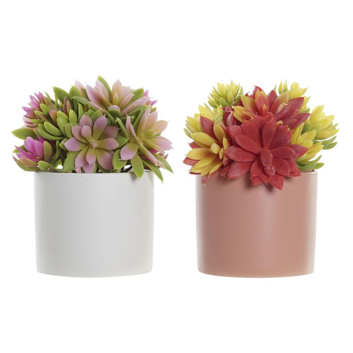 Planta DKD Home Decor Blanco Coral 17 x 19 x 18 cm (4 Unidades)