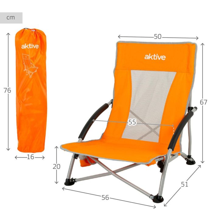 Silla Plegable Aktive Naranja 50 x 67 x 51 cm 3 Silla Plegable Aktive Naranja 50 x 67 x 51 cm 3
