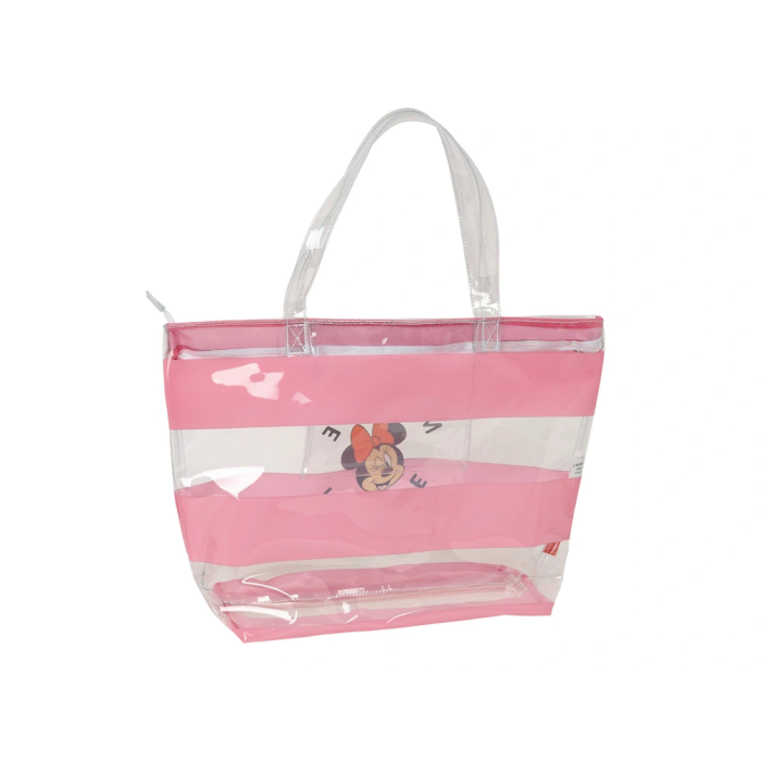 Bolso Mujer Minnie Mouse Beach Rosa Transparente 1