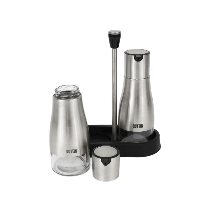 Quttin Set 2 Aceiteras Inoxidables con Soporte - 9.5 x 23 x 17.8 cm (12 Unidades) 10