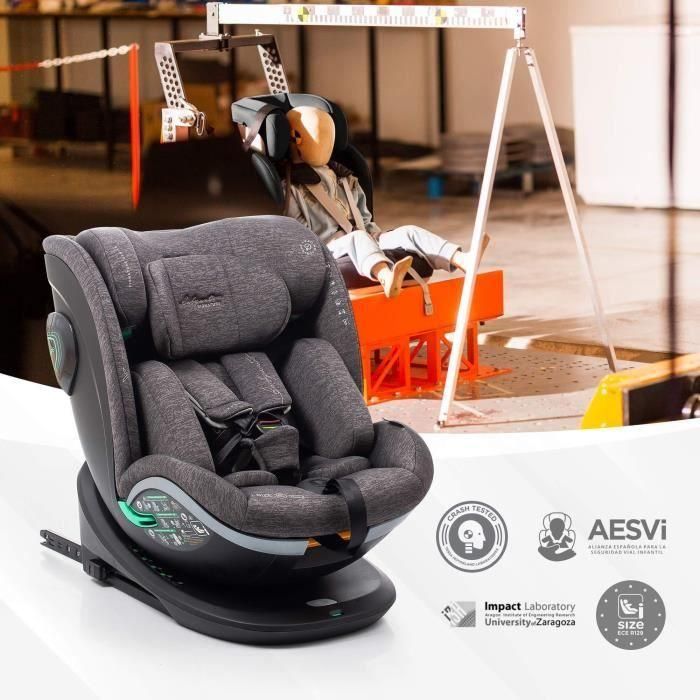 Silla de coche - BABYAUTO - XPERTA GREY DOBBY - Desde el nacimiento hasta los 12 años - 0-36 kg - I-Size - ISOFIX - Giratoria 360° - ECE R129 4 Silla de coche - BABYAUTO - XPERTA GREY DOBBY - Desde el nacimiento hasta los 12 años - 0-36 kg - I-Size - ISOFIX - Giratoria 360° - ECE R129 4