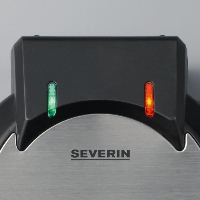 Severin WA2103 Plancha gofres 5 corazones, antiadherente, termostato, 1300W, negro/acero inoxidable, ahorra espacio 2