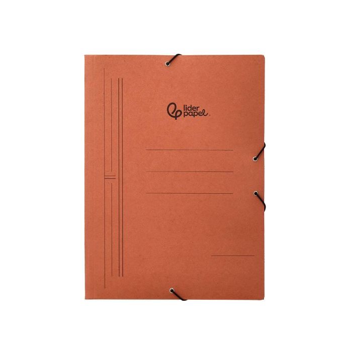 Carpeta Liderpapel Gomas Folio 3 Solapas Carton Compacto Cuero 10 unidades 3