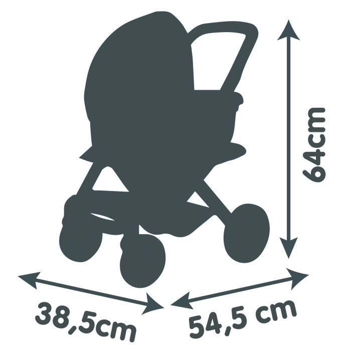 Smoby Coche de Muñecas Combi con Capazo Rosa - 64x54.5x38.5 cm 5