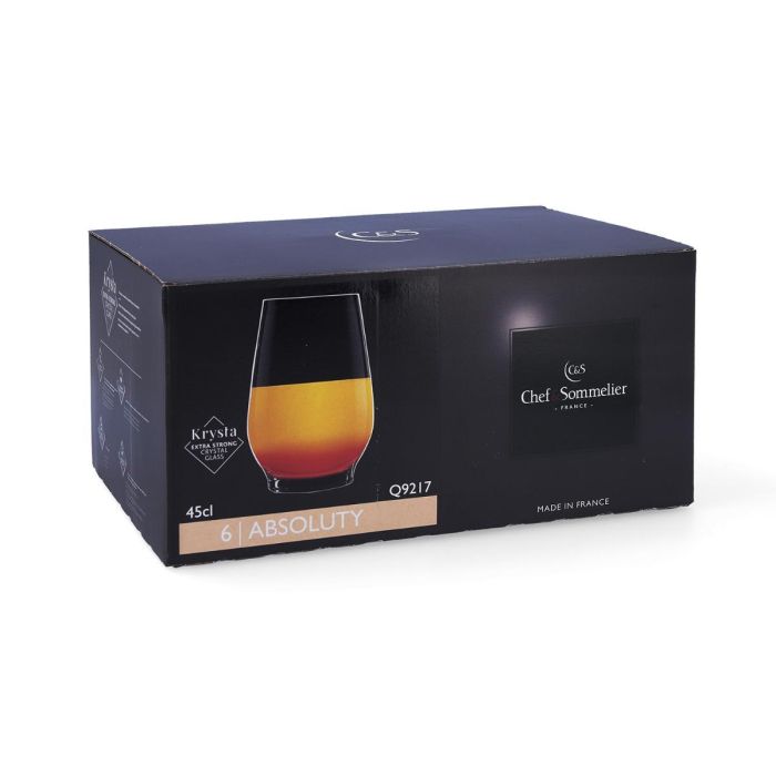 Chef & Sommelier Vasos Altos Krysta Absoluty, Juego de 6 Vasos de Vidrio Transparente, 45 cL, Brillo Excepcional, Apto Lavavajillas 5 Chef & Sommelier Vasos Altos Krysta Absoluty, Juego de 6 Vasos de Vidrio Transparente, 45 cL, Brillo Excepcional, Apto Lavavajillas 5