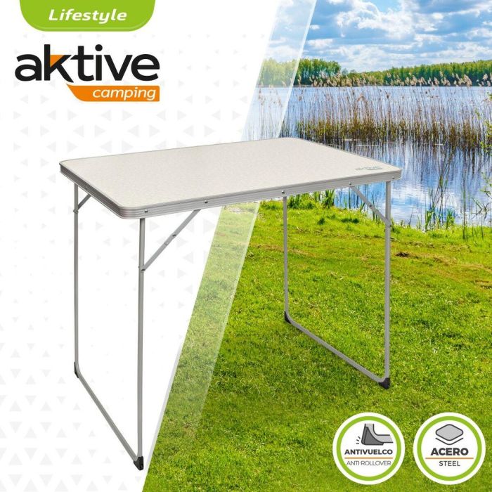 Mesa Plegable Aktive Blanco 80 x 70 x 60 cm (4 Unidades) 3 Mesa Plegable Aktive Blanco 80 x 70 x 60 cm (4 Unidades) 3