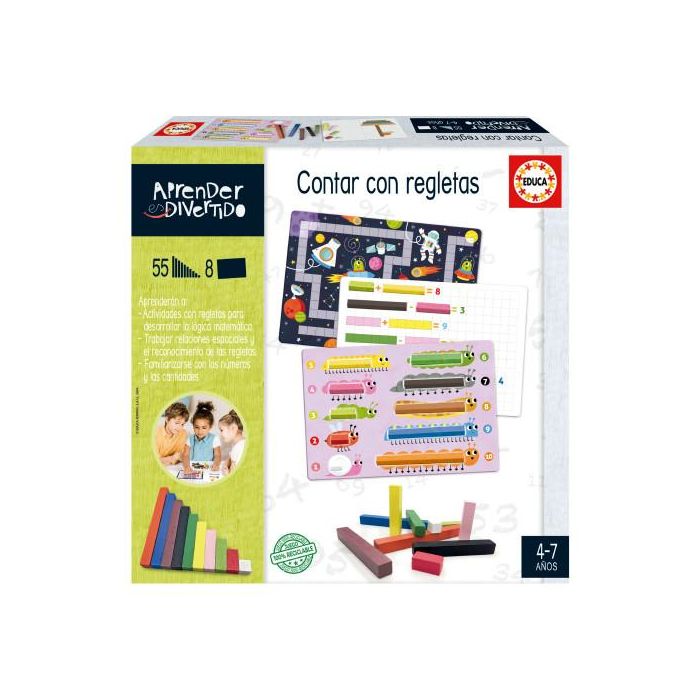 Educa Borrás 20110 Juego Contar Con Regletas (Colección Aprender Es Divertido)