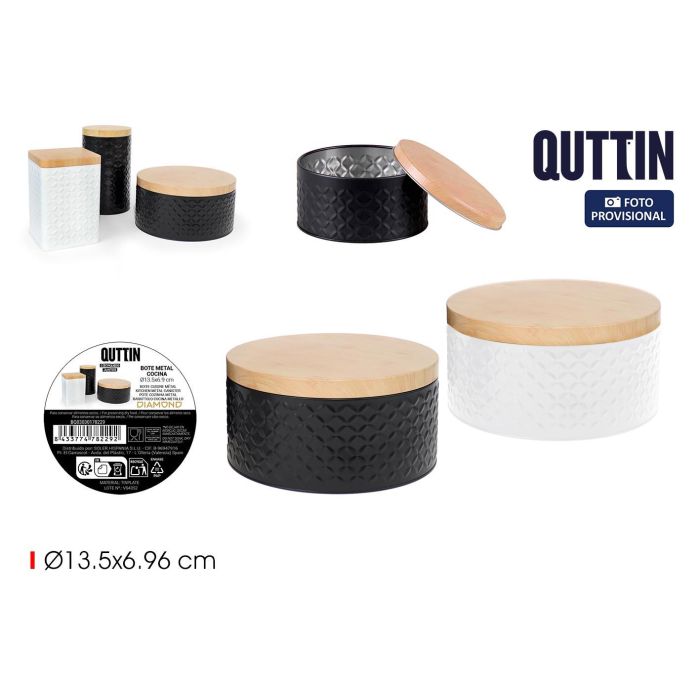Bote de Metal para Cocina Diamond 13.5x6.9 cm Quttin - Inde (12 Unidades) Bote de Metal para Cocina Diamond 13.5x6.9 cm Quttin - Inde (12 Unidades)