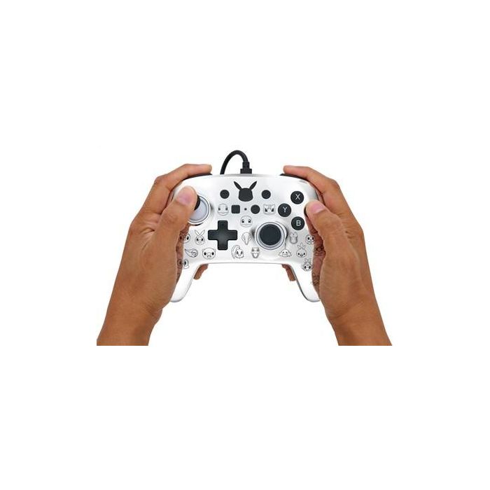 Power A Mando con Cable 1522785-01 para Nintendo Switch, Pikachu Negro/Plata, con Cable de 3m y Botones Asignables 6