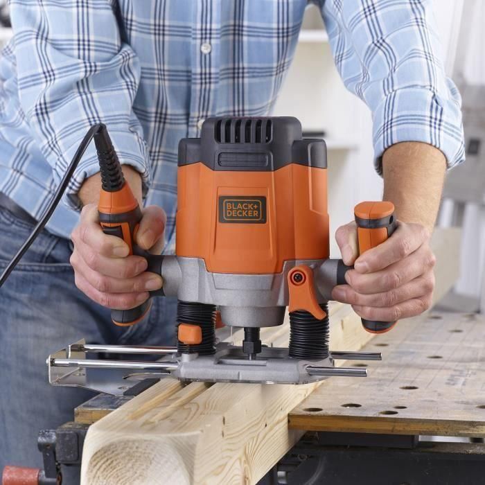 Enrutador BLACK + DECKER KW1200E-QS 1200W - 7 accesorios 1 Enrutador BLACK + DECKER KW1200E-QS 1200W - 7 accesorios 1