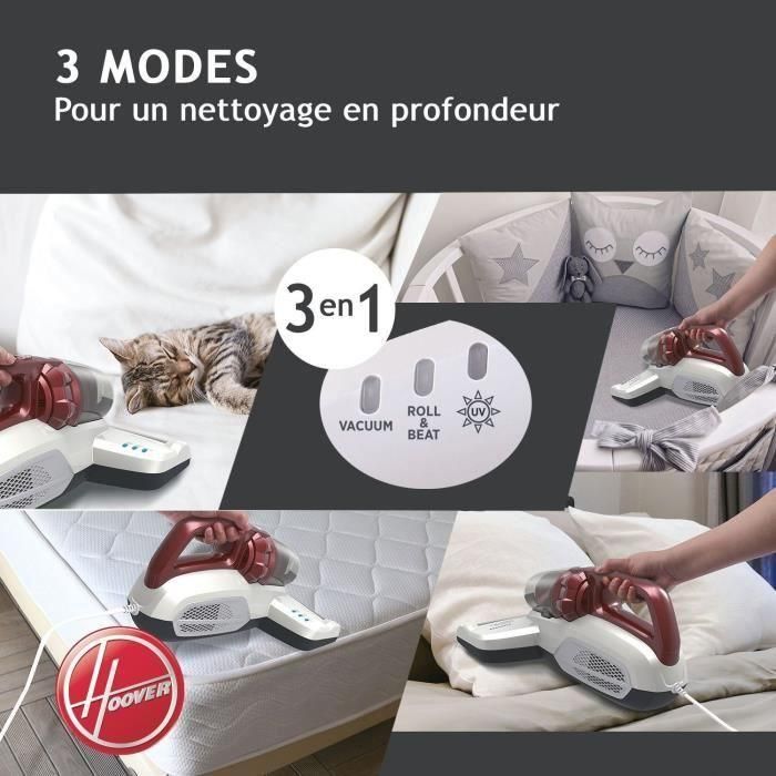 HOOVER MBC500 Aspiradora Especial para Manos - 500W - 300 ml - Blanco Burdeos 3 HOOVER MBC500 Aspiradora Especial para Manos - 500W - 300 ml - Blanco Burdeos 3