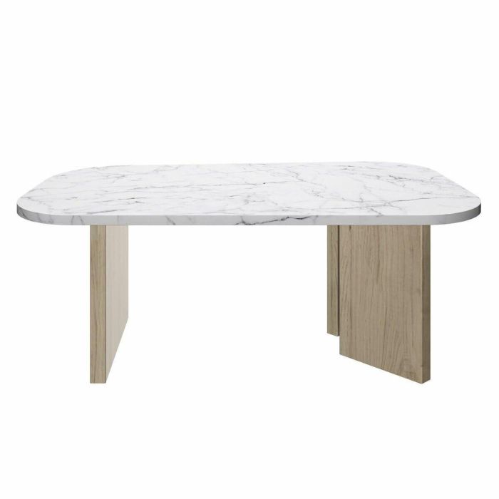 Diagone QUARTZ1E76070 Mesa de centro ovalada modelo QUARTZ, efecto mármol blanco y patas de roble, 105 x 58 x 39 cm 3 Diagone QUARTZ1E76070 Mesa de centro ovalada modelo QUARTZ, efecto mármol blanco y patas de roble, 105 x 58 x 39 cm 3