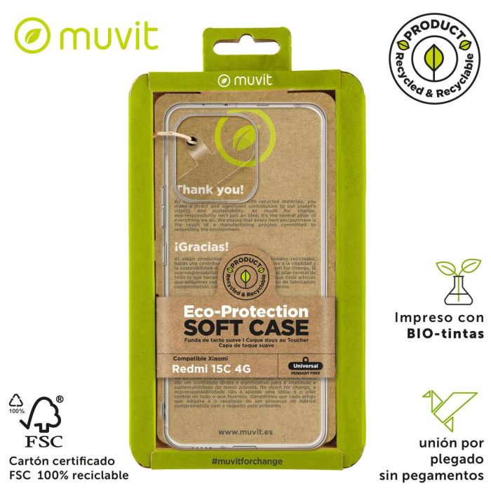 muvit for change funda compatible con Xiaomi Redmi 15C 4G transparente 3