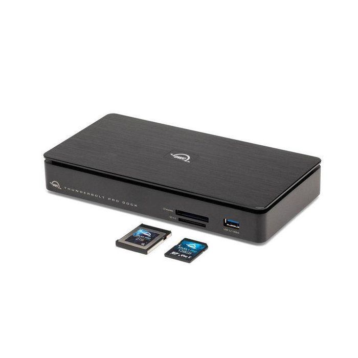 OWC Thunderbolt Pro Dock Estación de Acoplamiento Profesional Ethernet 10Gb/s con Lectores CFexpress y SD, 2x Thunderbolt 3, USB-C, USB-A, 8K y 1630MB/s 3