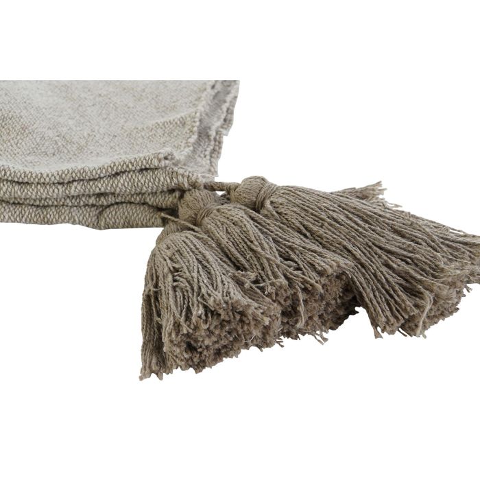 DKD Home Decor Plaid Scandi Beige Blanco 170 x 130 cm (2 Unidades) Algodon 4 DKD Home Decor Plaid Scandi Beige Blanco 170 x 130 cm (2 Unidades) Algodon 4