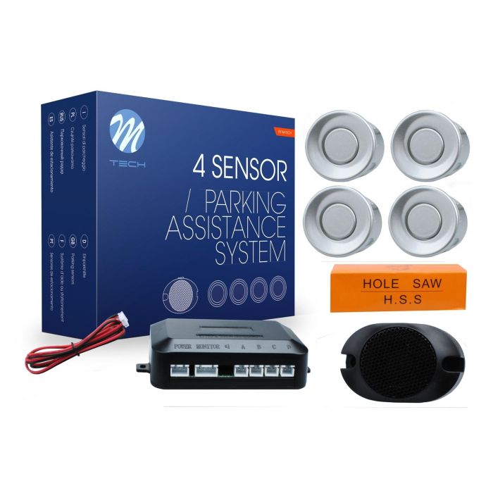 M-Tech Cp7 MTECCP7S Sensores de Aparcamiento Asistido 4 Sensores Ultrasónicos con Zumbador Plateado 21.5mm M-Tech Cp7 MTECCP7S Sensores de Aparcamiento Asistido 4 Sensores Ultrasónicos con Zumbador Plateado 21.5mm