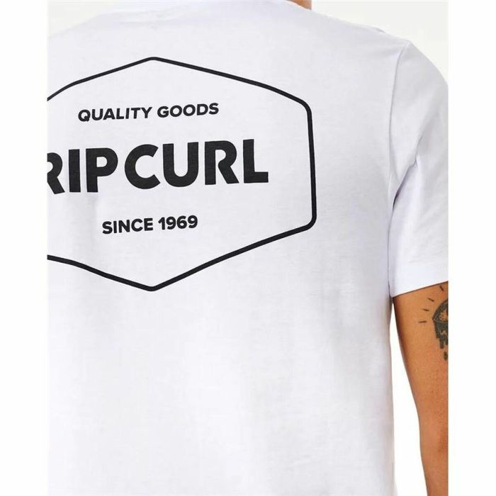 Camiseta de Manga Corta Hombre Rip Curl Stapler Blanco 1 Camiseta de Manga Corta Hombre Rip Curl Stapler Blanco 1