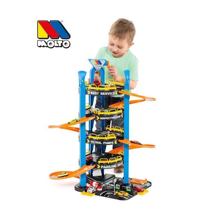 Molto Parking de 5 plantas con lavadero, elevador y rampas para coches, ideal para niños +3 años. Juguete de Plástico 57x56x75 cm 3 Molto Parking de 5 plantas con lavadero, elevador y rampas para coches, ideal para niños +3 años. Juguete de Plástico 57x56x75 cm 3