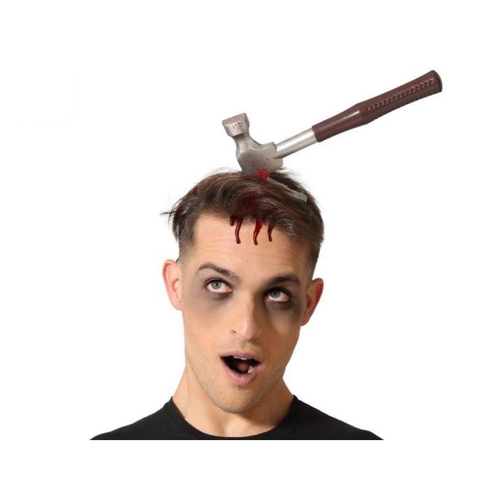 Diadema de Martillo Clavado 35x20 para Disfraces de Halloween y Teatro - Efecto Sangriento Realista 0 Diadema de Martillo Clavado 35x20 para Disfraces de Halloween y Teatro - Efecto Sangriento Realista 0
