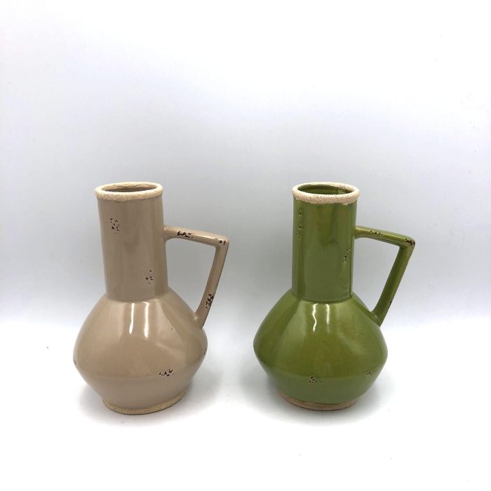 Jarron Shabby DKD Home Decor Verde Beige 13.5 x 22 x 17.5 cm (4 Unidades) Jarron Shabby DKD Home Decor Verde Beige 13.5 x 22 x 17.5 cm (4 Unidades)