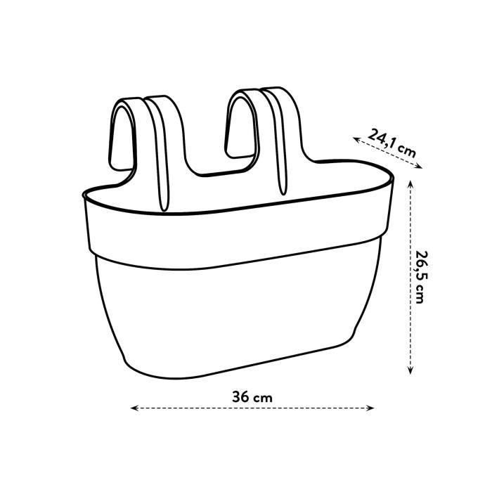 ELHO - Maceta - Vibia Campana Easy Hanger Medium - Rosa empolvado - Balcón exterior - L 24,1 x An 36 x Al 26,5 cm 3 ELHO - Maceta - Vibia Campana Easy Hanger Medium - Rosa empolvado - Balcón exterior - L 24,1 x An 36 x Al 26,5 cm 3
