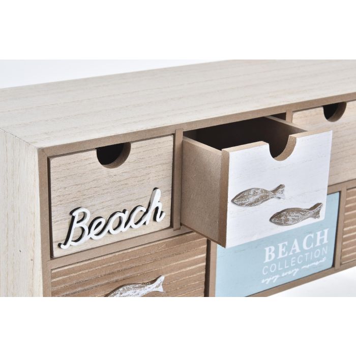 DKD Home Decor Joyero de Madera Marrón Turquesa Estilo Atlántico para Joyas y Accesorios 40x16x19 cm 1 DKD Home Decor Joyero de Madera Marrón Turquesa Estilo Atlántico para Joyas y Accesorios 40x16x19 cm 1