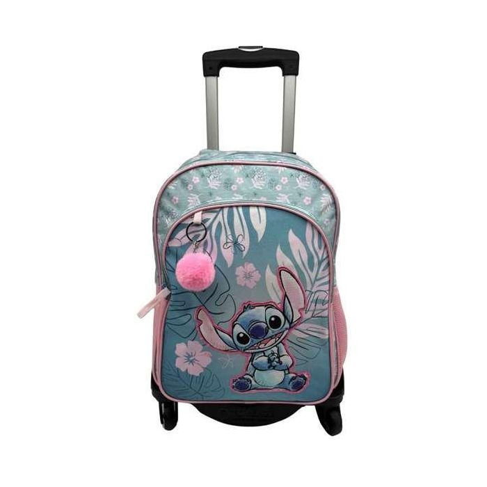Toybags Mochila Primaria Stitch Pink Doble Compartimento 44x30x20 cm + Carro Negro T963