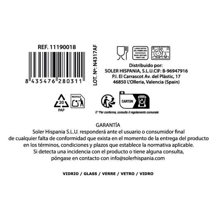 La Mediterranea Vaso Thuraya 275 cc ø8x9 cm (48 Unidades) 7