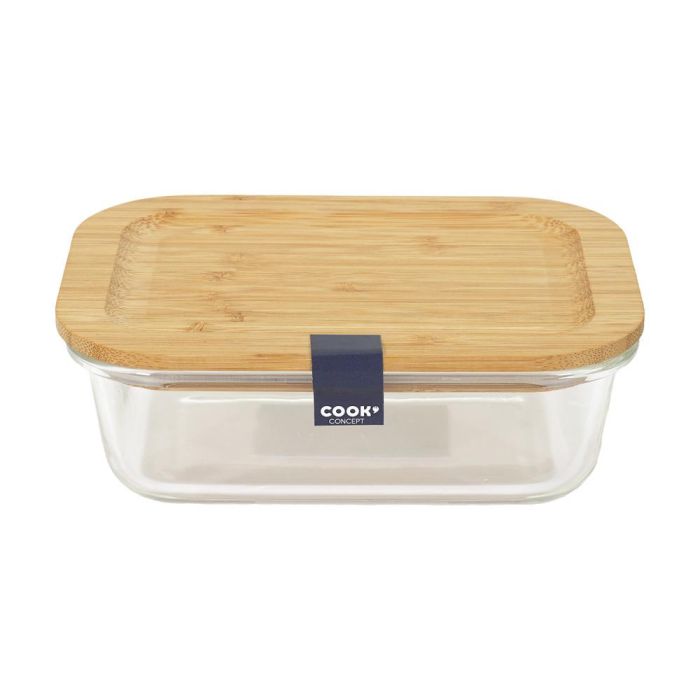 Cook Concept Fiambrera 520 Ml Vidrio y Tapa Bambú 17,3x12,6x5,7 cm 0 Cook Concept Fiambrera 520 Ml Vidrio y Tapa Bambú 17,3x12,6x5,7 cm 0