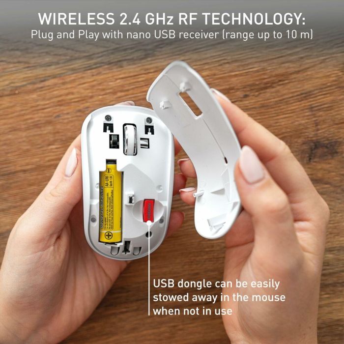 Cherry MW 2200 CHE1732613425408 Ratón inalámbrico 2.4 GHz compacto para portátil, nanorreceptor USB, negro 7