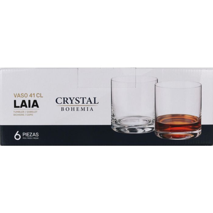 Set 6 Vasos Cristal Bohemia 410 cc "Laia" (4 Cajas) 1 Set 6 Vasos Cristal Bohemia 410 cc "Laia" (4 Cajas) 1