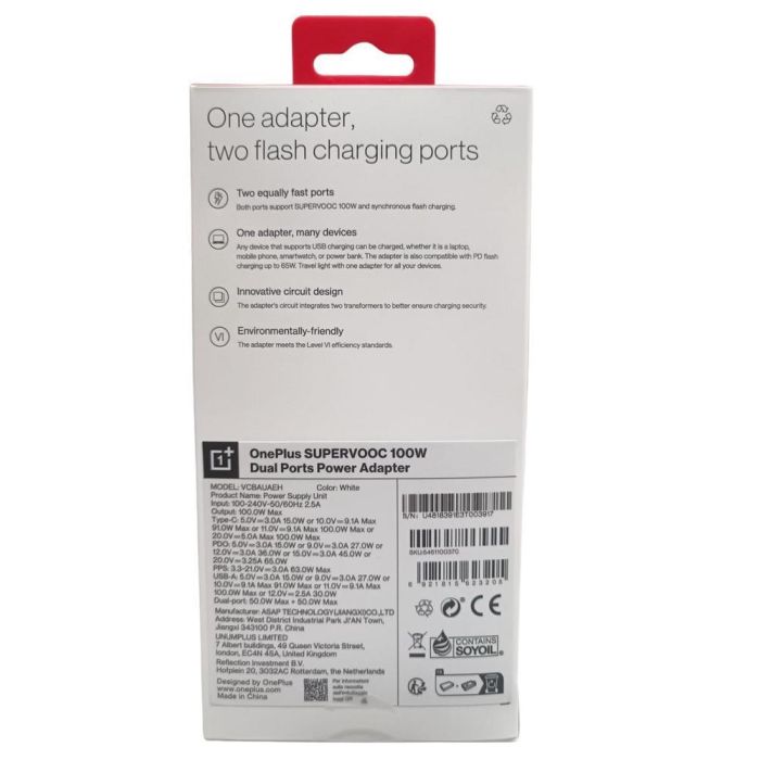 Cargador One Plus Supervoc 100 W 1Xusb 3 Cargador One Plus Supervoc 100 W 1Xusb 3