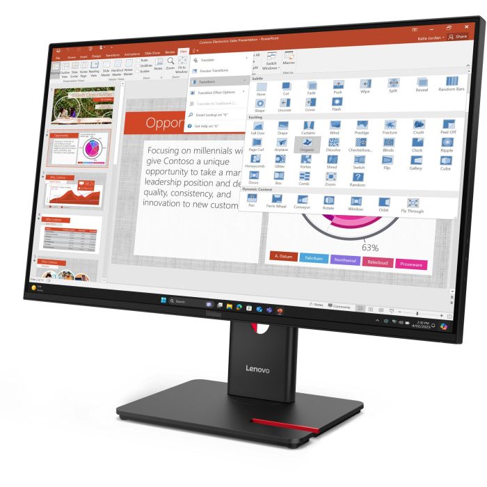 Lenovo ThinkVision T27-40 Monitor 27" 1920x1080 IPS 120Hz 6ms USB-C HDMI DisplayPort VGA Negro 1 Lenovo ThinkVision T27-40 Monitor 27" 1920x1080 IPS 120Hz 6ms USB-C HDMI DisplayPort VGA Negro 1