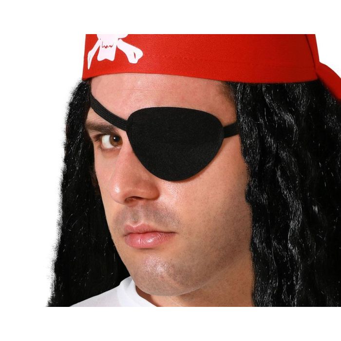 Parche Pirata Negro Carnaval Hombre Adulto