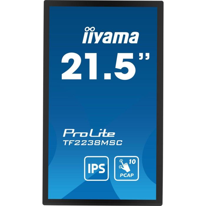 Iiyama Monitor Táctil 22" Full HD IPS TF2238MSC-B1, 1920x1080, HDMI, DP, USB, VESA 100x100, Negro 12