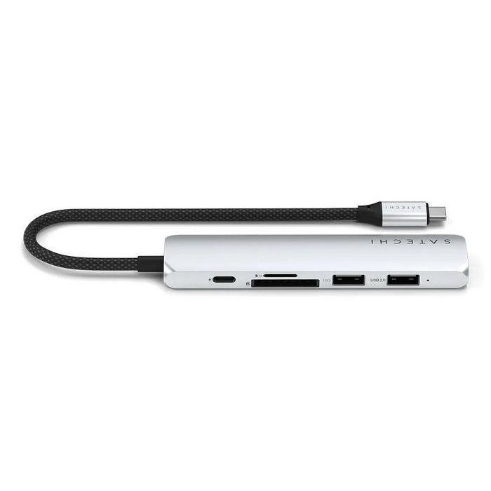 Satechi Adaptador Multipuerto USB-C Slim 6 en 1 - 4K HDMI, Gigabit Ethernet, 3x USB-A, Carga PD 100W, 10 Gbps, Plata 1 Satechi Adaptador Multipuerto USB-C Slim 6 en 1 - 4K HDMI, Gigabit Ethernet, 3x USB-A, Carga PD 100W, 10 Gbps, Plata 1