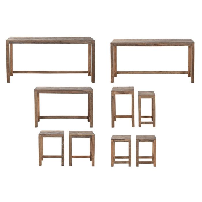 DKD Home Decor India 1c25 Consola y Mesa Item Home de Madera Natural, Medidas 160x40x82 cm, Set de 9 Piezas 1 DKD Home Decor India 1c25 Consola y Mesa Item Home de Madera Natural, Medidas 160x40x82 cm, Set de 9 Piezas 1
