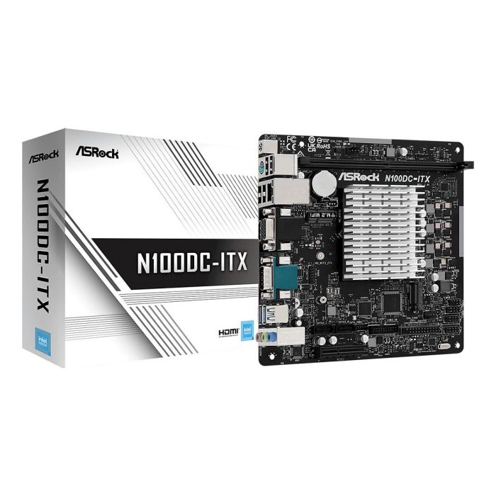 ASROCK N100 DC-ITX Intel N100 Mini ITX Placa Base DDR4 ASROCK N100 DC-ITX Intel N100 Mini ITX Placa Base DDR4