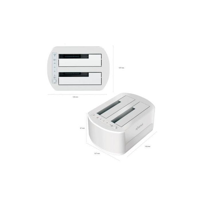AISENS - ESTACION DE DOCKING DE DOBLE BAHIA ASDS-D02W SATA 2.5/3.5 A USB 3.0/3.1 GEN1, CLONE, BLANCA 3 AISENS - ESTACION DE DOCKING DE DOBLE BAHIA ASDS-D02W SATA 2.5/3.5 A USB 3.0/3.1 GEN1, CLONE, BLANCA 3