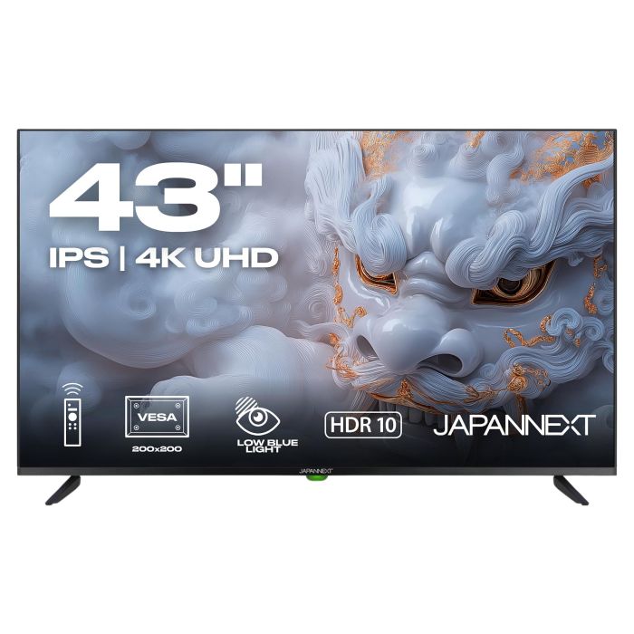 JAPANNEXT JN-IPS430UHD60F - Monitor 43" IPS 4K UHD (3840x2160), 60Hz, 8ms, HDR, HDMI 2.0, USB, WLAN, Altavoces, Negro, VESA 200x200 1