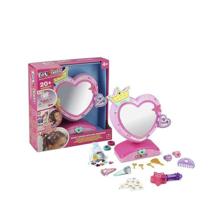 Espejo secreto fun lockets lleno de compartimentos. incluye más de 20 sorpresas y un aplicador con brillos para el pelo. 4 Espejo secreto fun lockets lleno de compartimentos. incluye más de 20 sorpresas y un aplicador con brillos para el pelo. 4