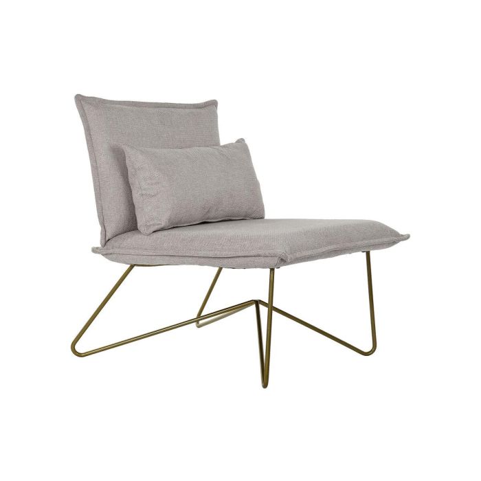 DKD Home Decor Sillón Urban Beige y Dorado, Fabricado en Poliéster y Metal, con Cojín, Medidas 78x75x66 cm, Altura Asiento 45 cm 0 DKD Home Decor Sillón Urban Beige y Dorado, Fabricado en Poliéster y Metal, con Cojín, Medidas 78x75x66 cm, Altura Asiento 45 cm 0