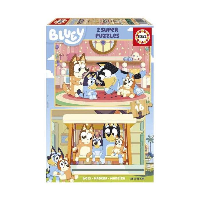 Educa Puzzle Bluey 2x16 Piezas (Madera)